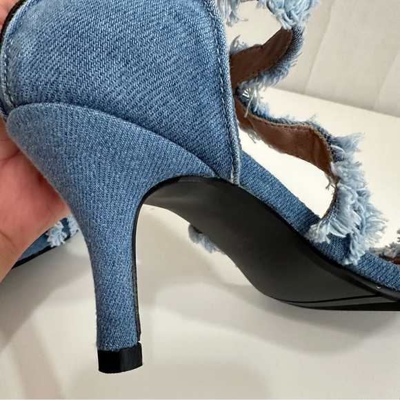 Bapolee Women’s Open Toe Denim Jean Strappy Stiletto High Heels Blue Size 39 (8) - Picture 7 of 9